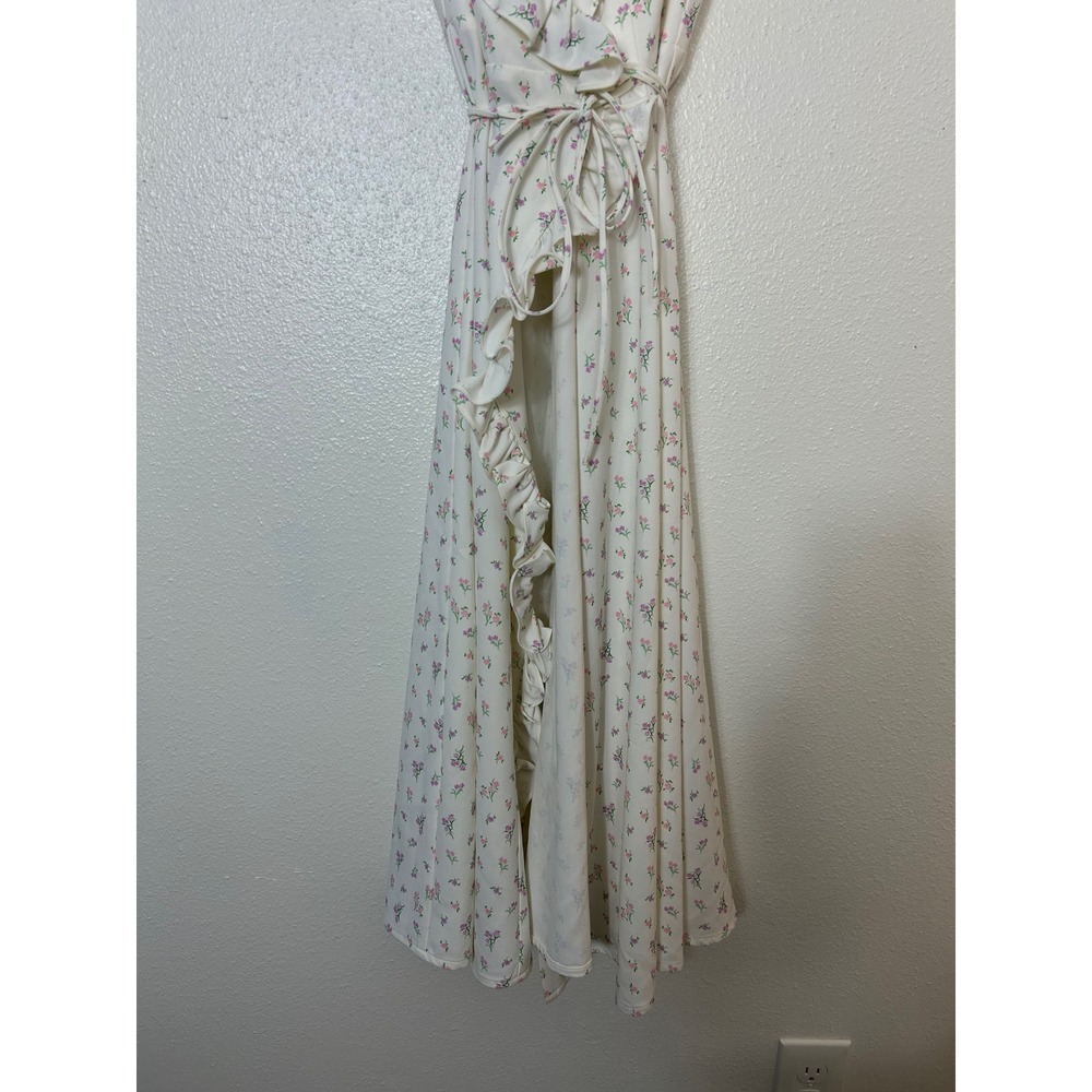 House of CB LINA Floral Wrap Midi Sundress White XS Cottage - Picture 6 of 10